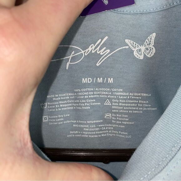 Dolly Parton Women's Blue Round Neck Short Sleeve Tops Size Medium - Picture 4 of 5